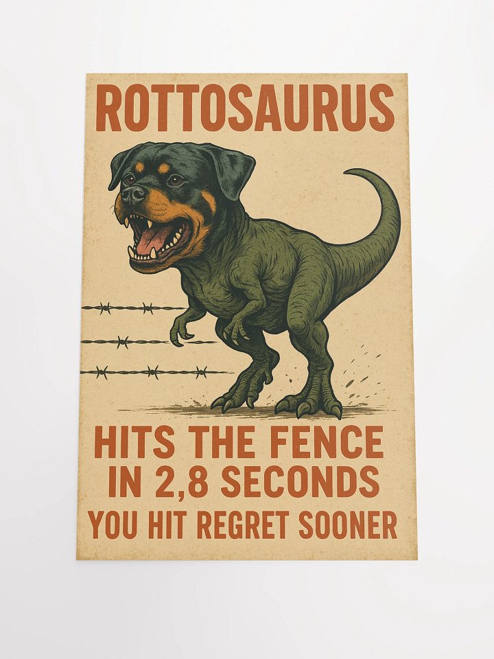 Rottosaurus Hits The Fence In 2.8 Seconds Poster product image (1)