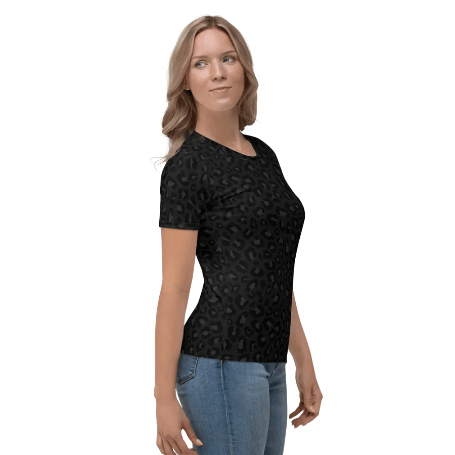 Black Leopard Print Women's T-Shirt product image (3)