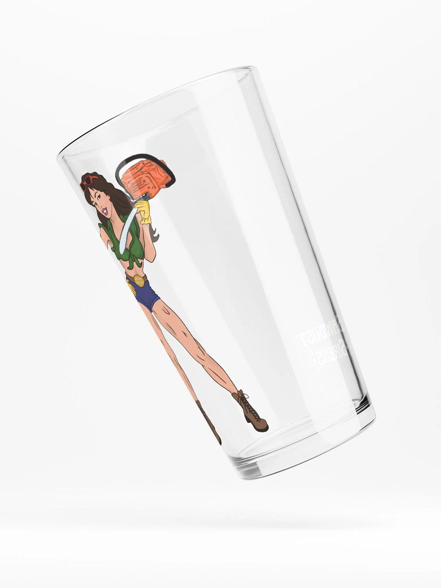 Brunette Chainsaw Betty Pinup Pint Glass product image (4)