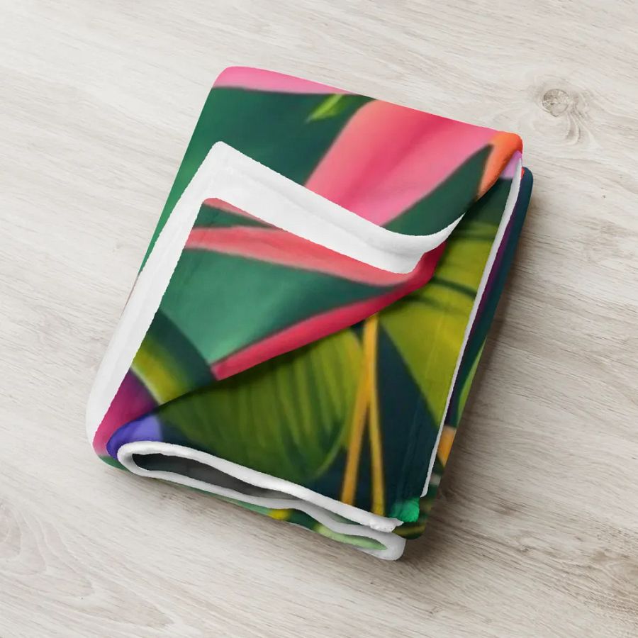 Exotic Jungle Foliage Throw Blanket product image (8)