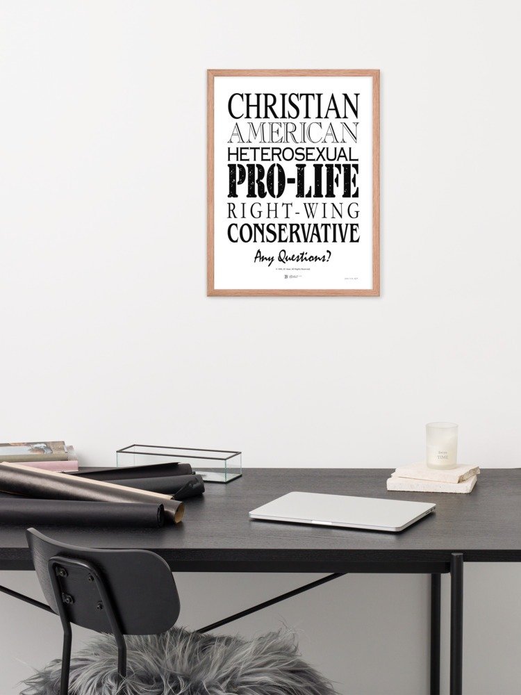 Patriotic Conservative Christian, Pro Life Right Wing Framed poster, Heterosexual American Pride Poster, Political Graphic Poster Print product image (7)