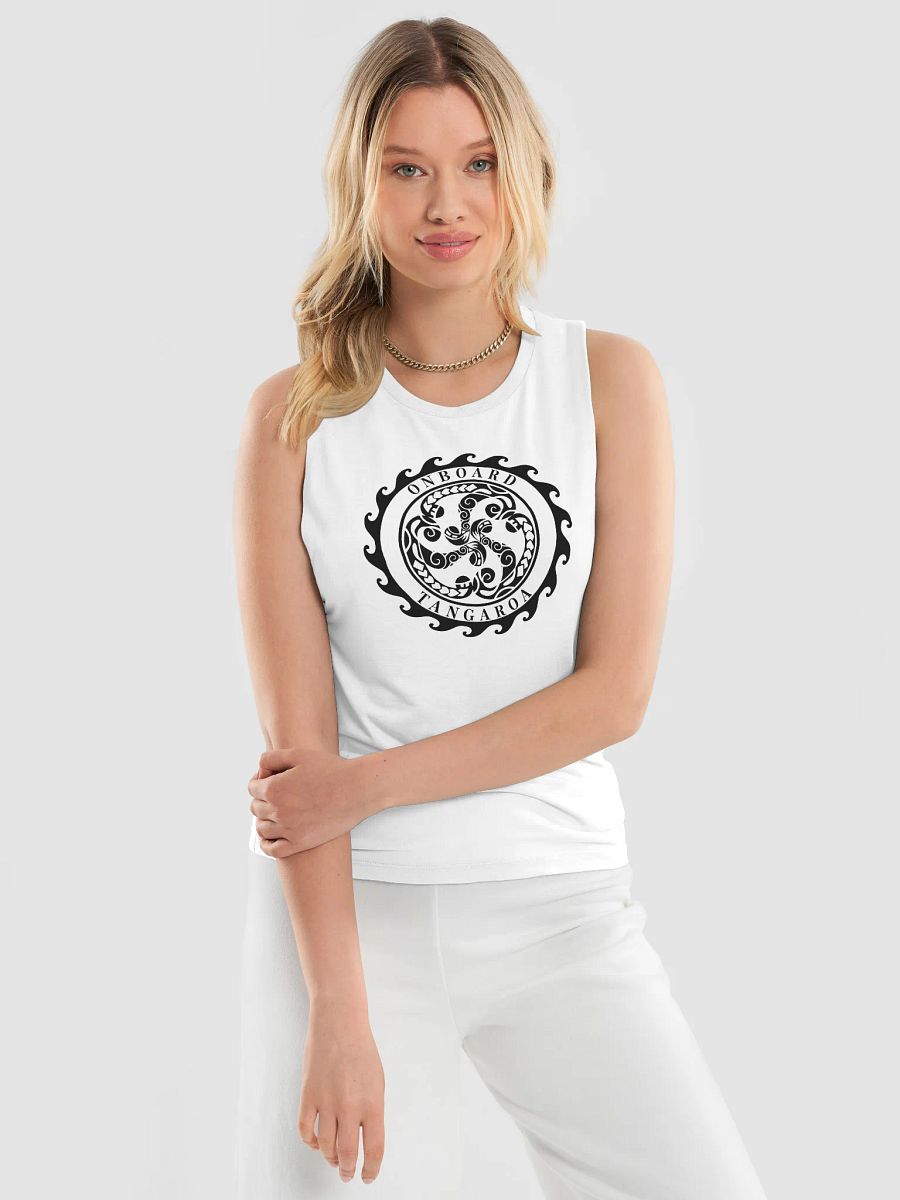 "Onboard Tangaroa" Women’s Flowy Muscle Tank – Light, Bold, Easy to Wear product image (3)