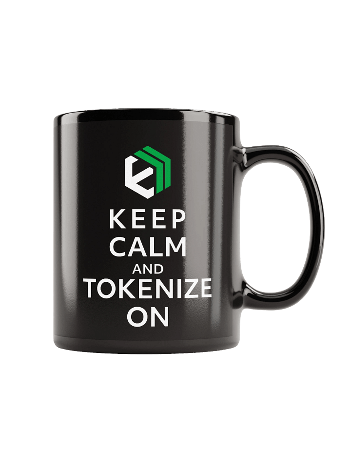 E-Estate “Keep Calm and Tokenize On” Black Mug product image (2)
