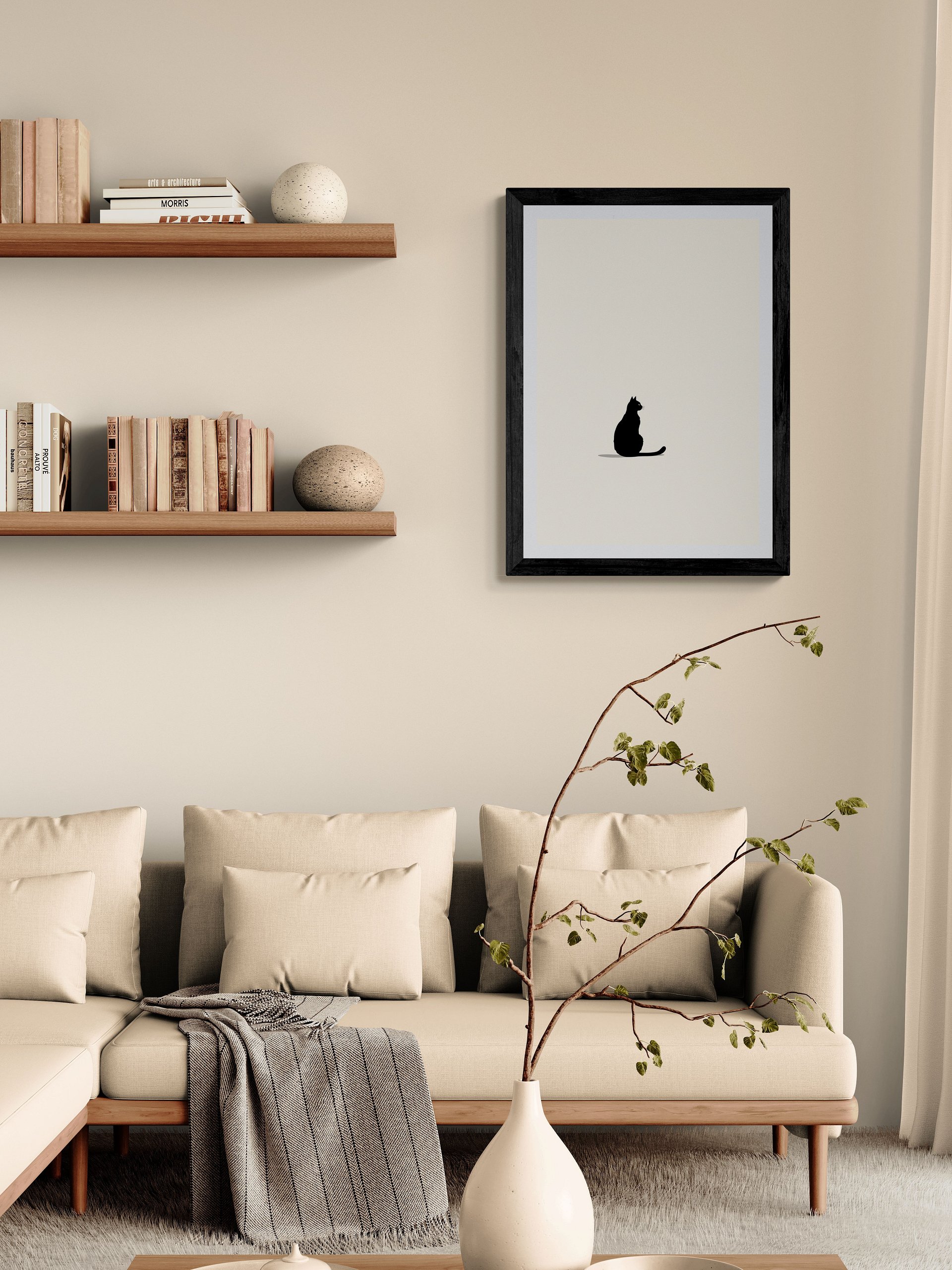 Elegant Black Cat Silhouette product image (1)