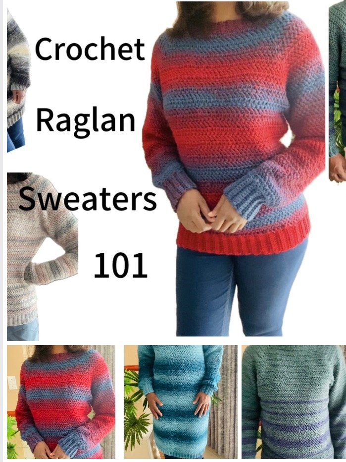 Crochet Raglan Sweaters 101 CHART ONLY product image (1)