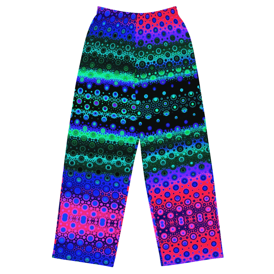 Abstract Multicoloured Pattern Unisex Wide Leg Trousers product image (5)