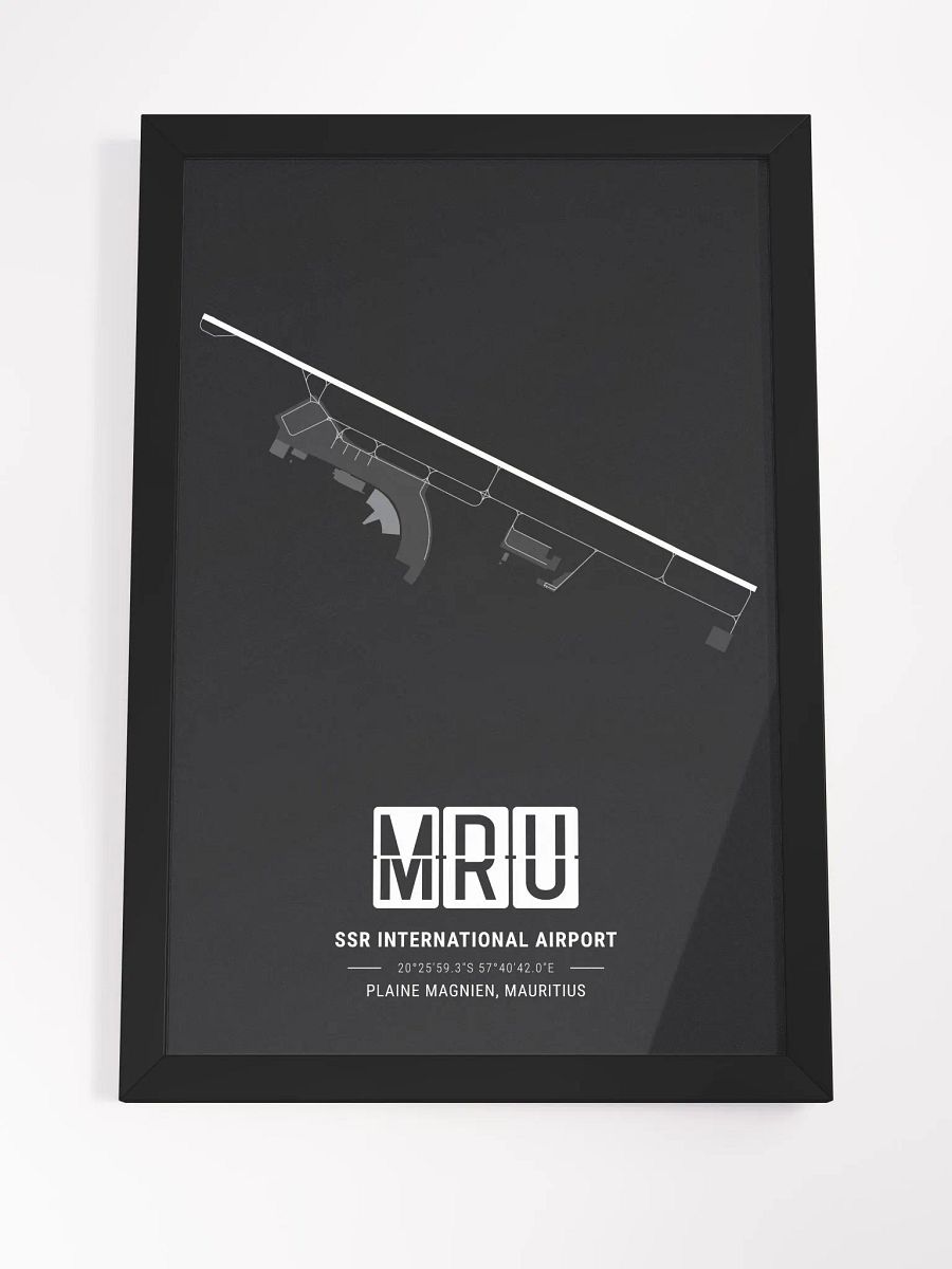 Framed Airport MRU Premium Map On Matt Paper product image (4)