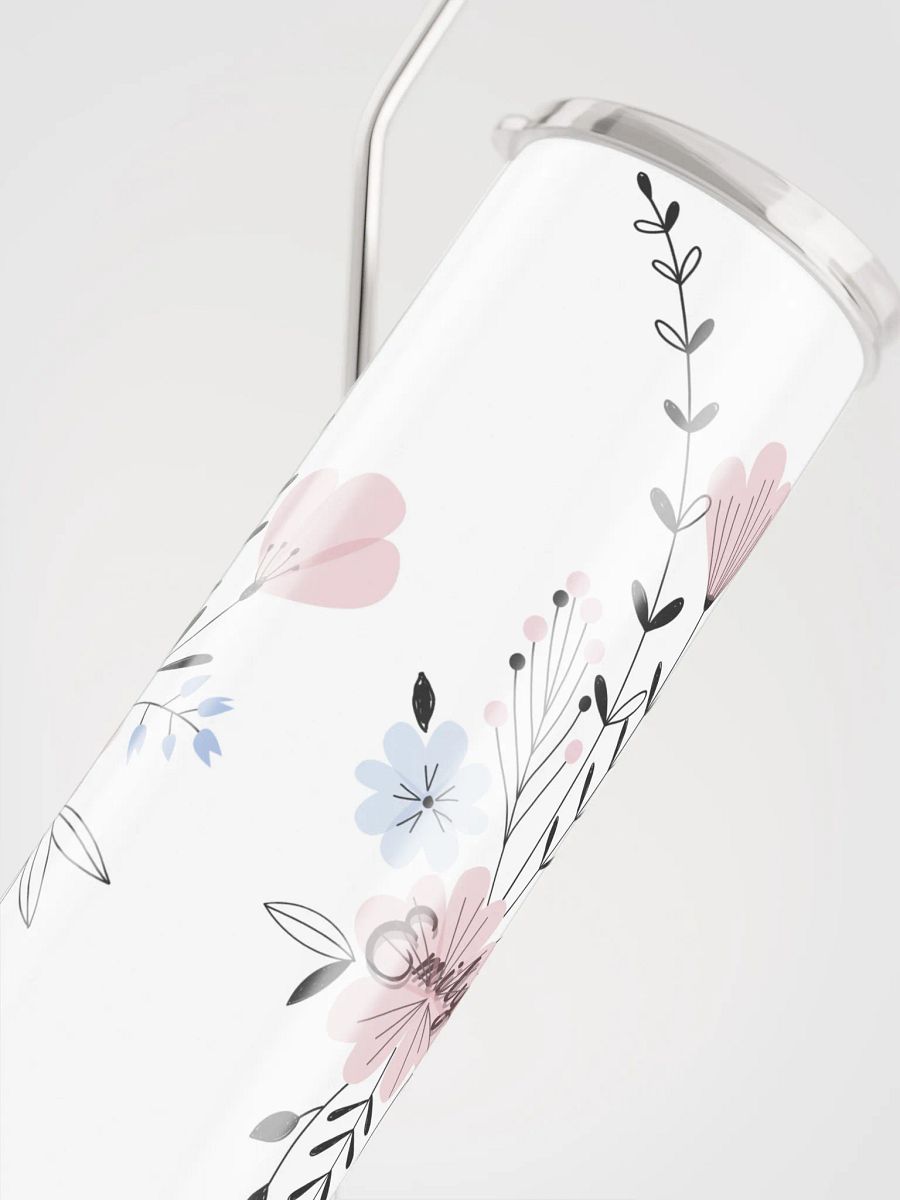 20oz Floral Stainless-Steel vacuum insulated Tumbler with reusable Straw, leak proof lid, Floral Tumbler, mug, portable Bottled Water Bottle. product image (4)