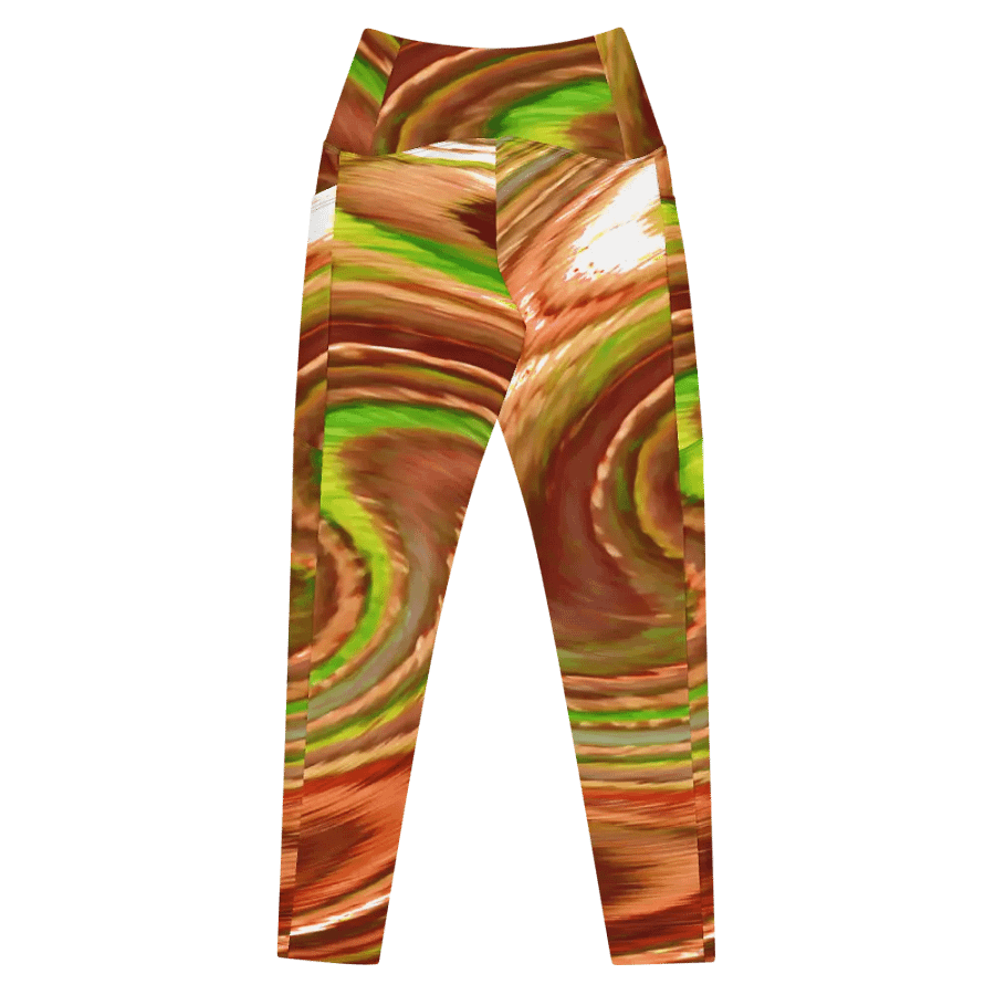 Abstract Swirling Earth Tones Lochan Water Reflections Ladies Leggings product image (9)