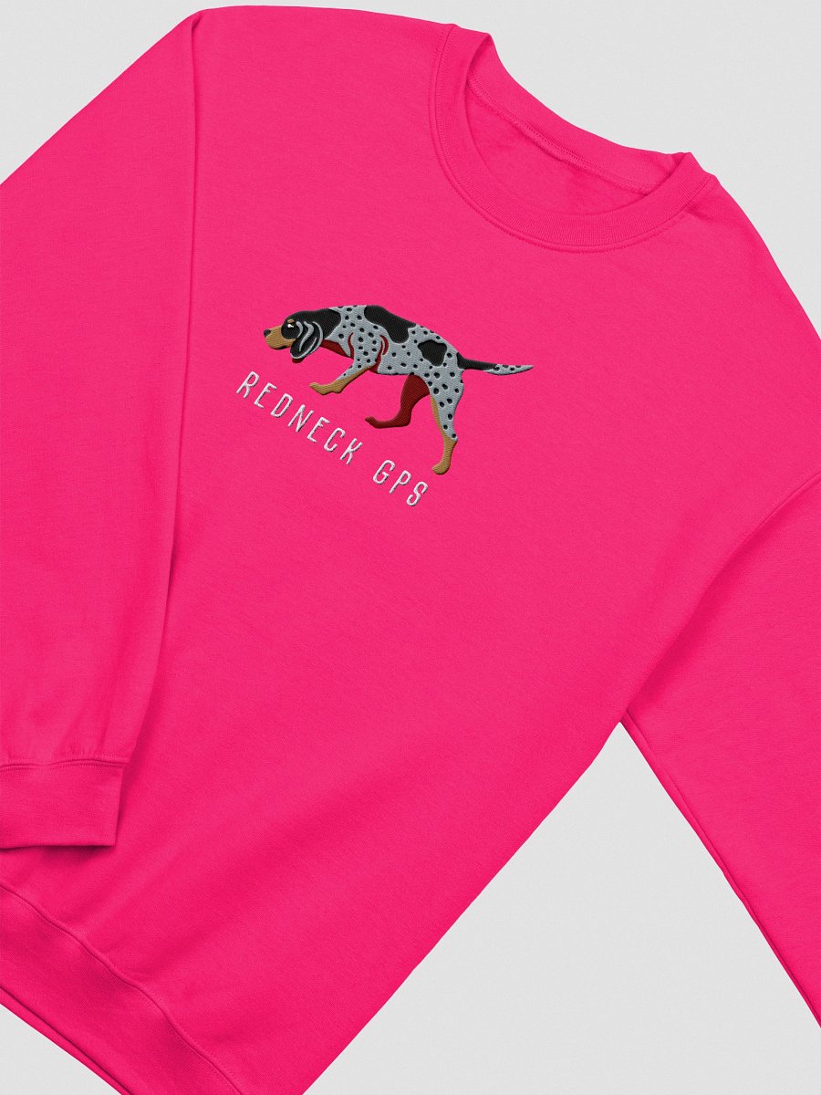 Redneck GPS Sweatshirt (Embroidered) of a Bluetick Coonhound product image (15)
