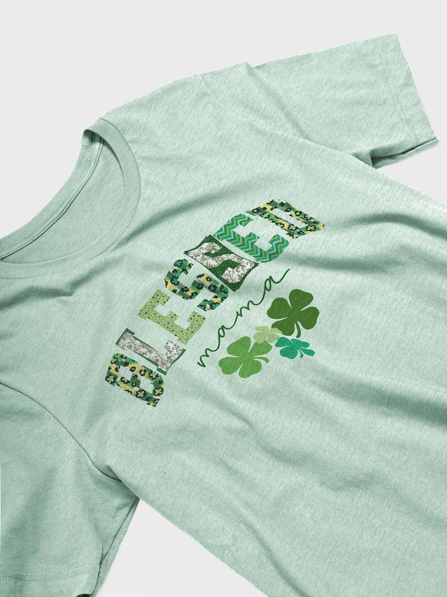 St Patricks Day Blessed Mama Shirt - Clover t-shirt for Mother of four product image (8)