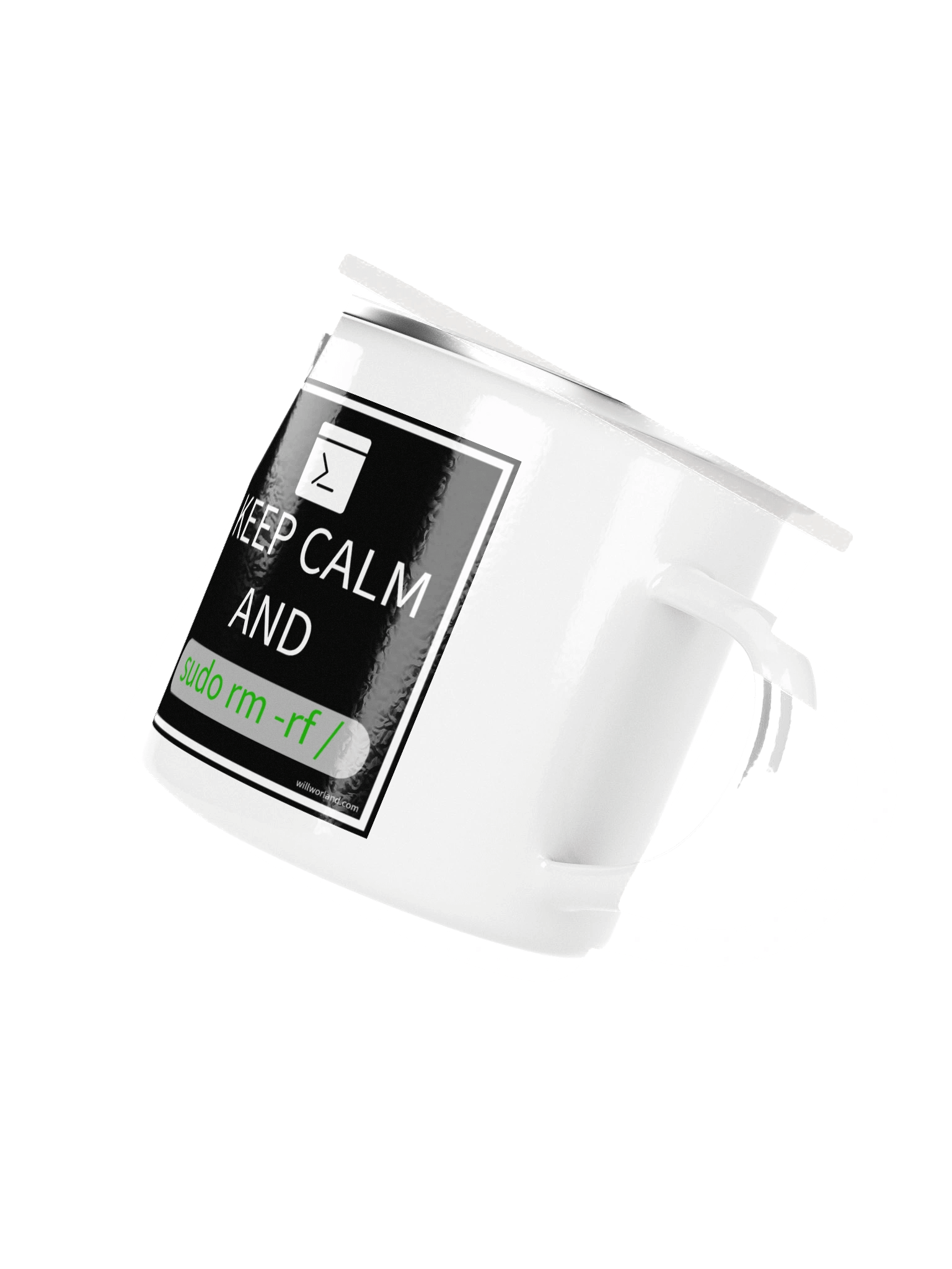 Keep Calm and sudo rm -rf / (Enamel Camp Mug) product image (3)