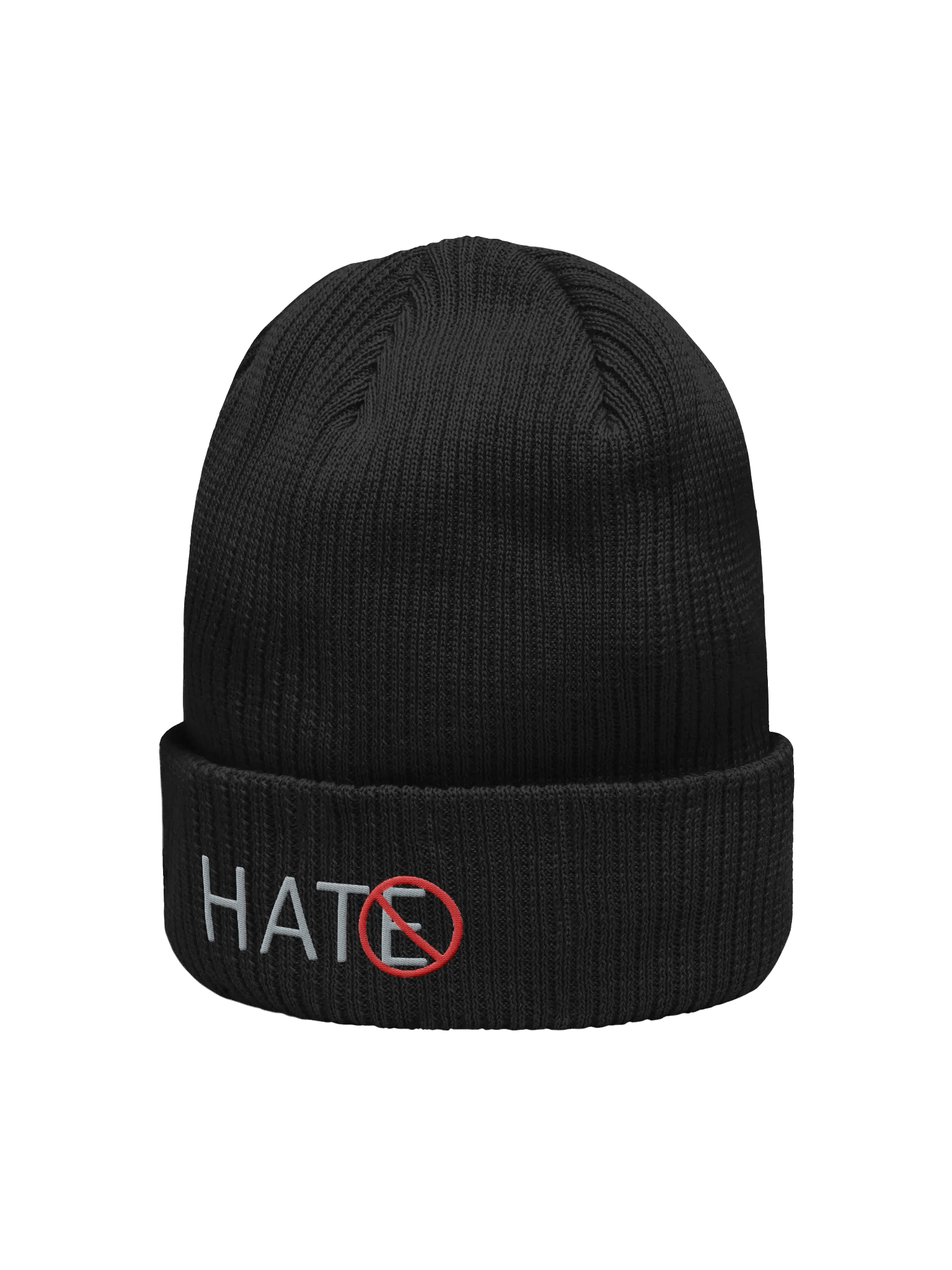 No Hate Organic Beanie - Gray Lettering product image (2)