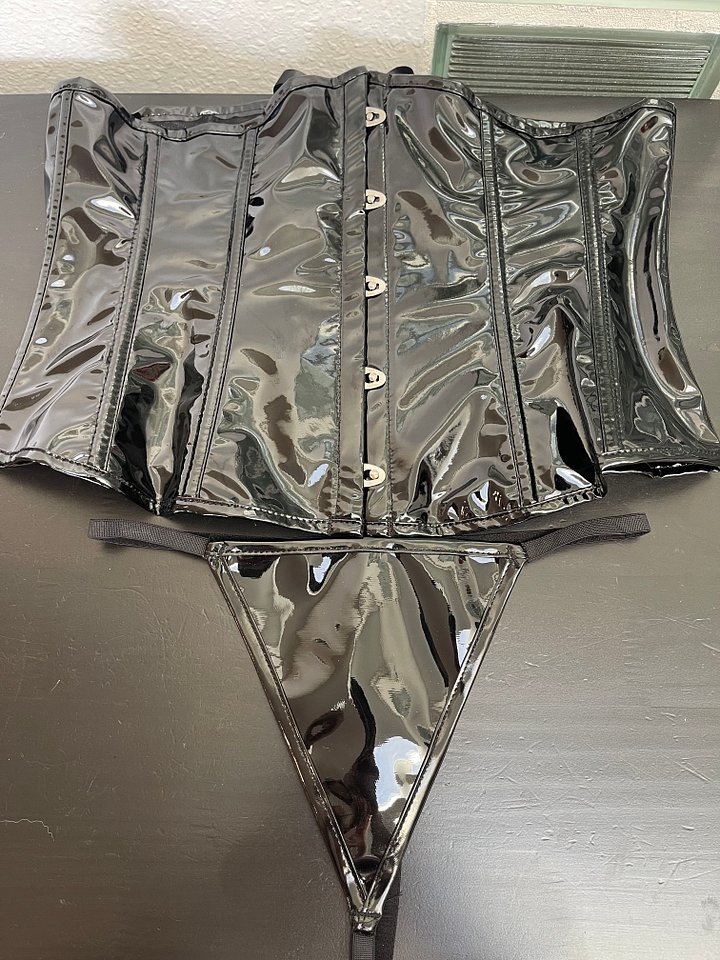 Vinyl Corset + G String Set product image (1)