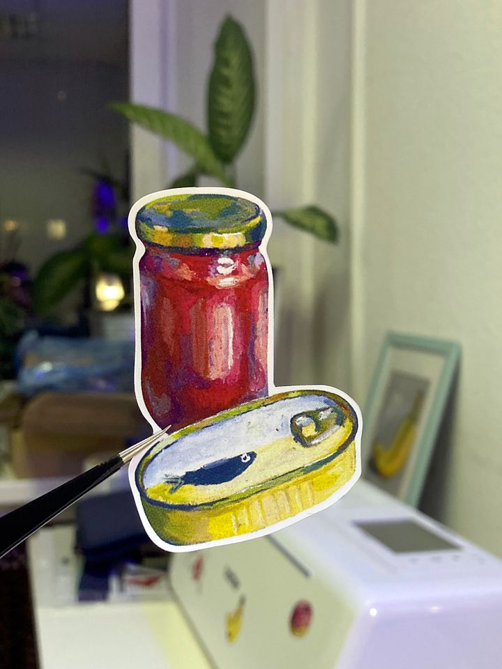 Sardines and a jar sticker product image (1)