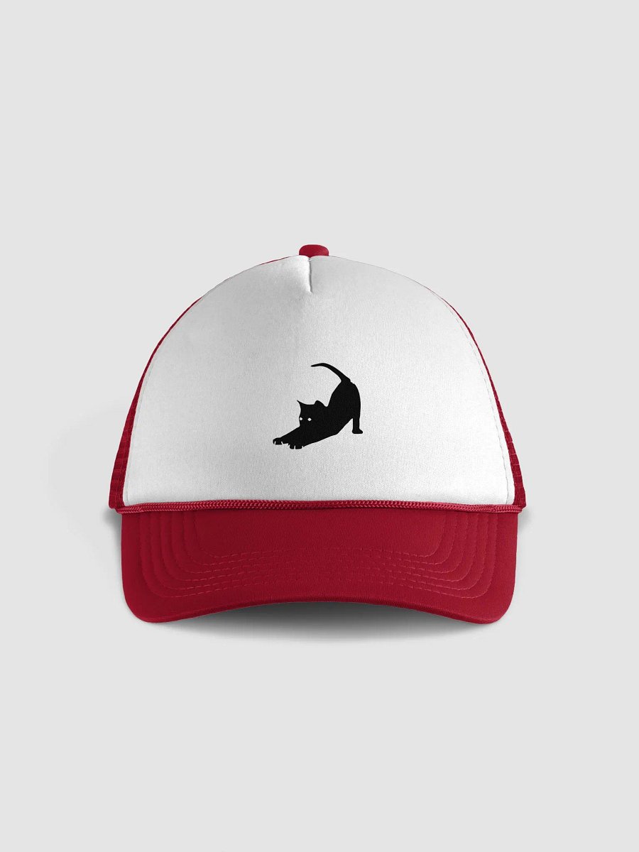 Stretching Black Cat Trucker Hat product image (1)