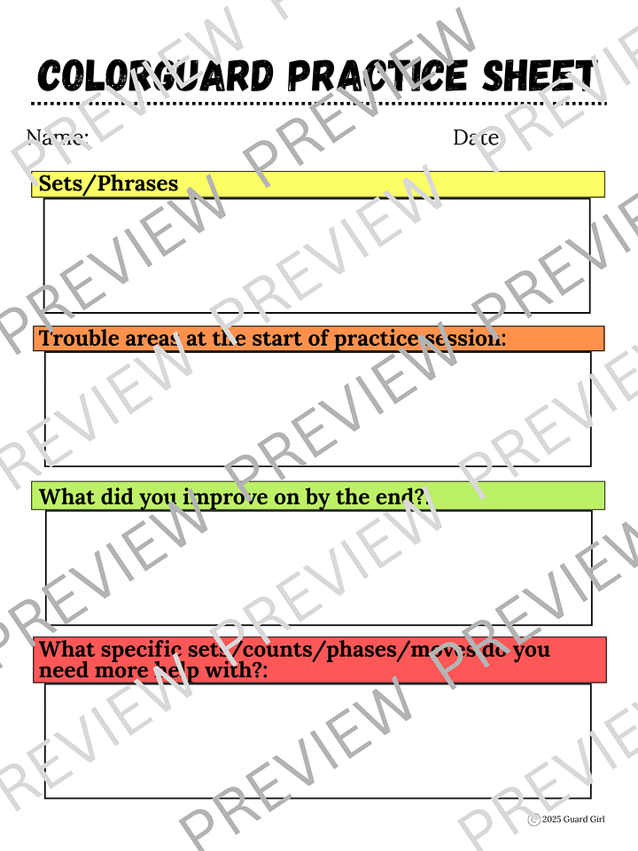 COLORGUARD PRACTICE SHEET product image (1)