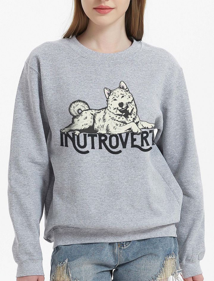 Inutrovert Sweatshirt of an Akita Inu (White) | Funny Shirt for Akita Paw-rents product image (23)