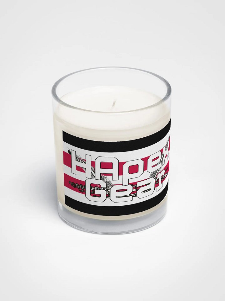Soy Wax Candle In A Clear Glass Jar - Chicago Bulls Color - White HApex Gear White Logo product image (2)