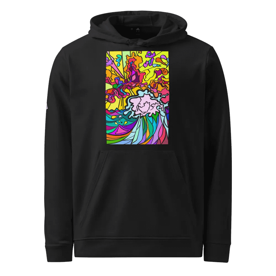 Vibrant Swirls Abstract Artwork Hoodie - Wave at Sunset product image (1)