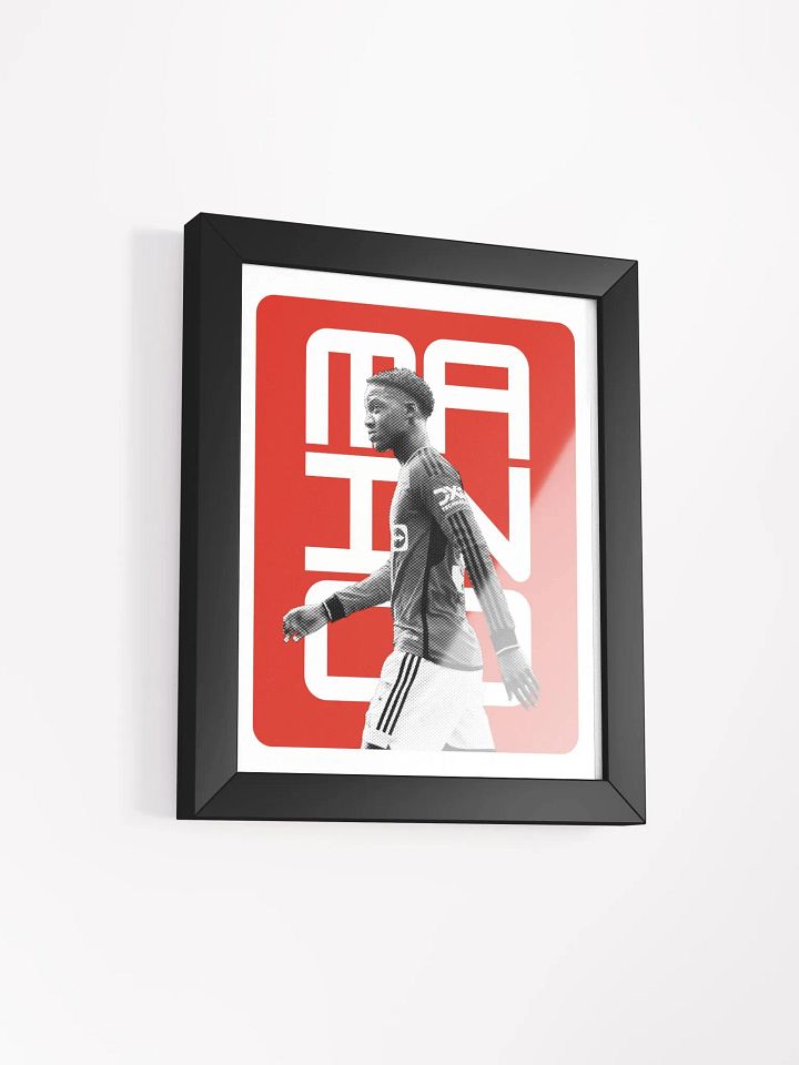 Kobbie Mainoo BW Manchester United Name Art Framed Print product image (2)