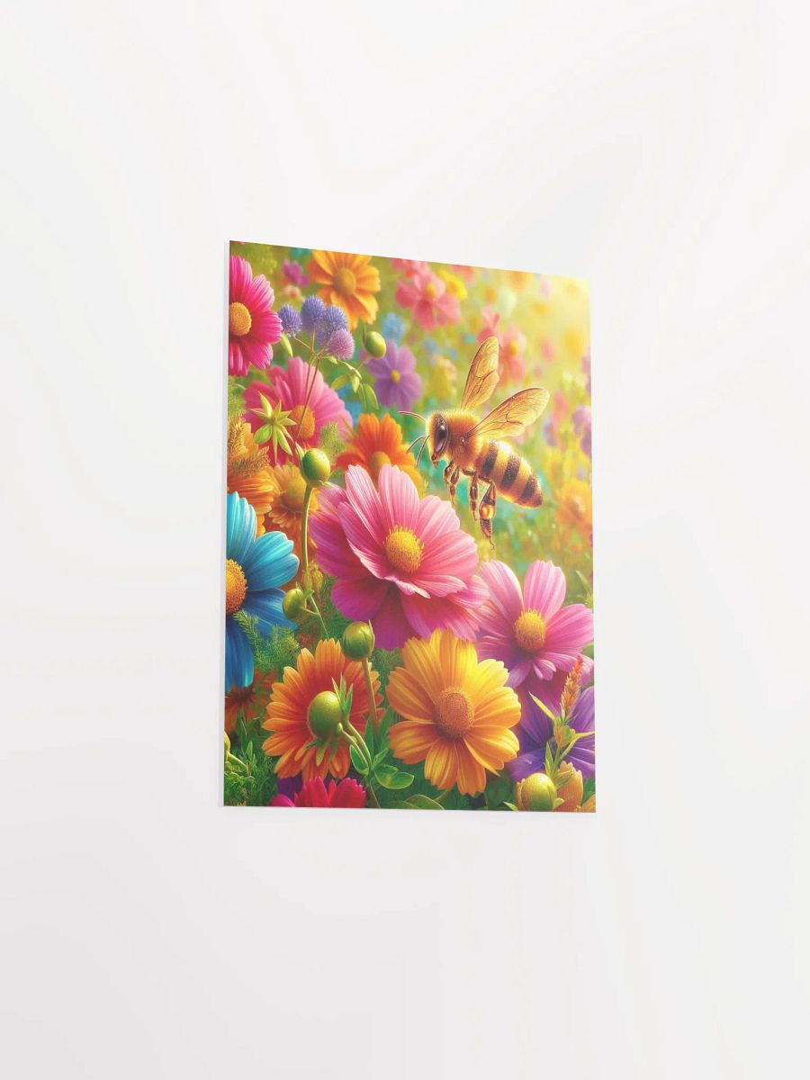 Vibrant Garden Blooms with Honeybee Poster product image (4)