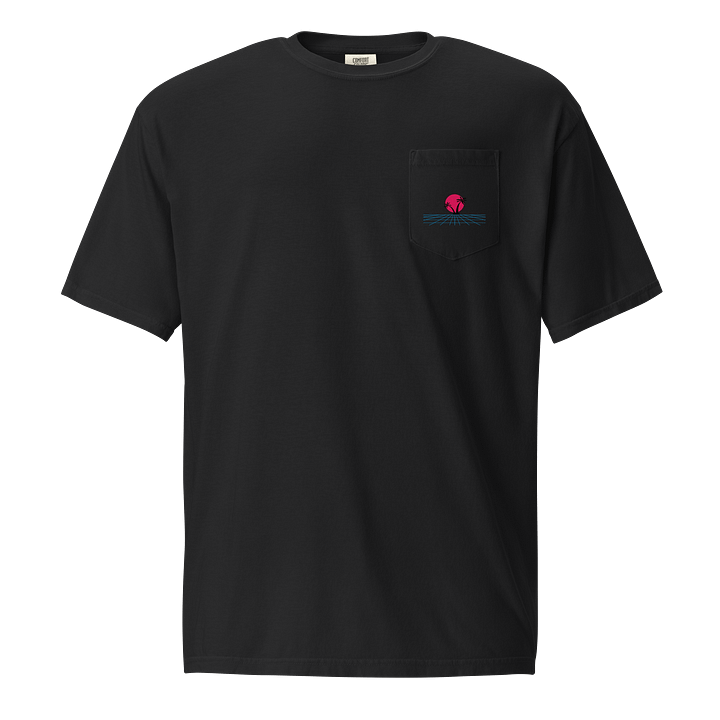 Digital Sunset Palm Trees Pocket Tee product image (1)