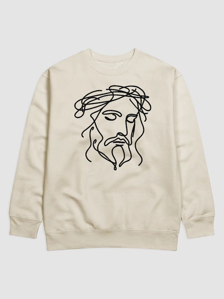 Jesus Line Art - Faith-Inspired Classic Crewneck Sweatshirt product image (2)