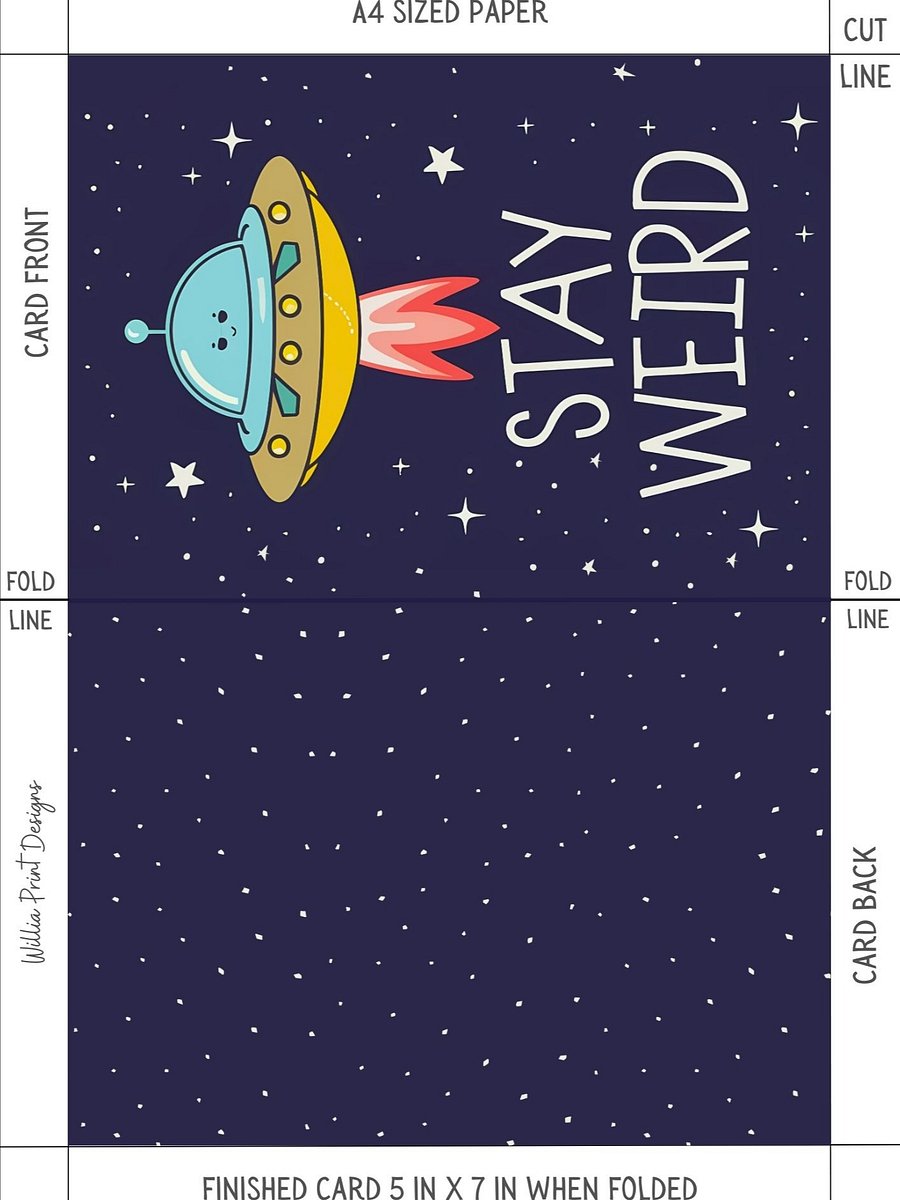 Stay Weird UFO Friendship Card (digital download) product image (4)