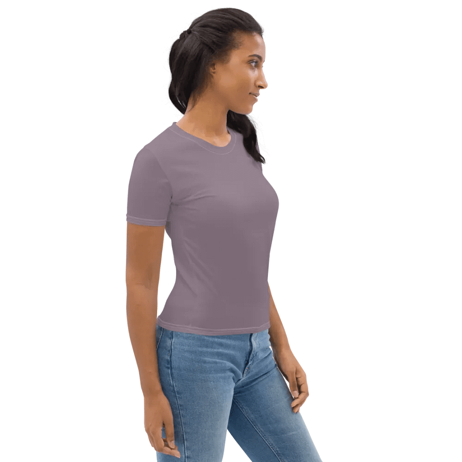 Plain Faded Orchid Grey Soft Summer Women's Crewneck Polyester Heavyweight Premium T-Shirt by Treasure Pie product image (6)