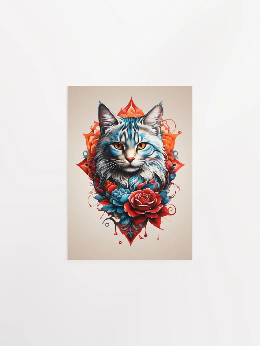 Regal Cat & Roses Poster product image (1)