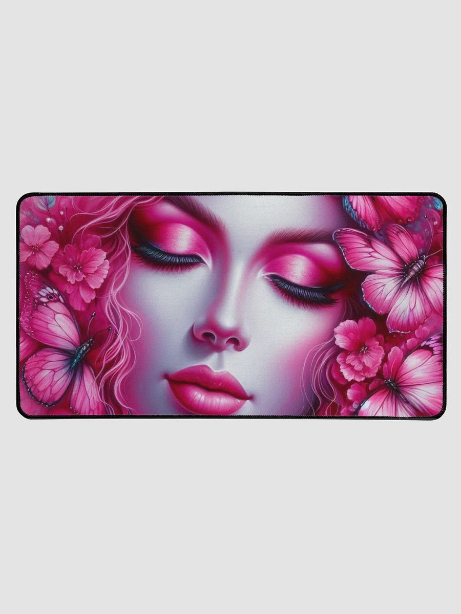 Pink Woman and Butterflies Desk Mat product image (1)