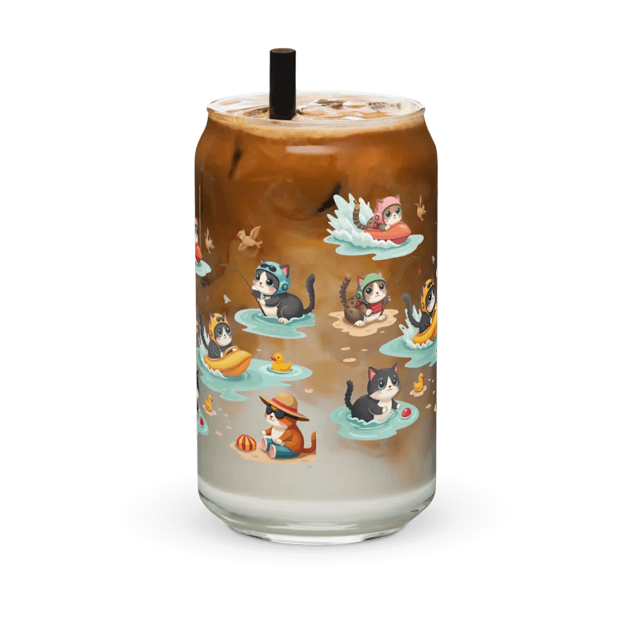 Purrfectly Fun Day in Destin Beach Cat-Inspired Can-Shaped Glass ( Libby Glass ) product image (12)