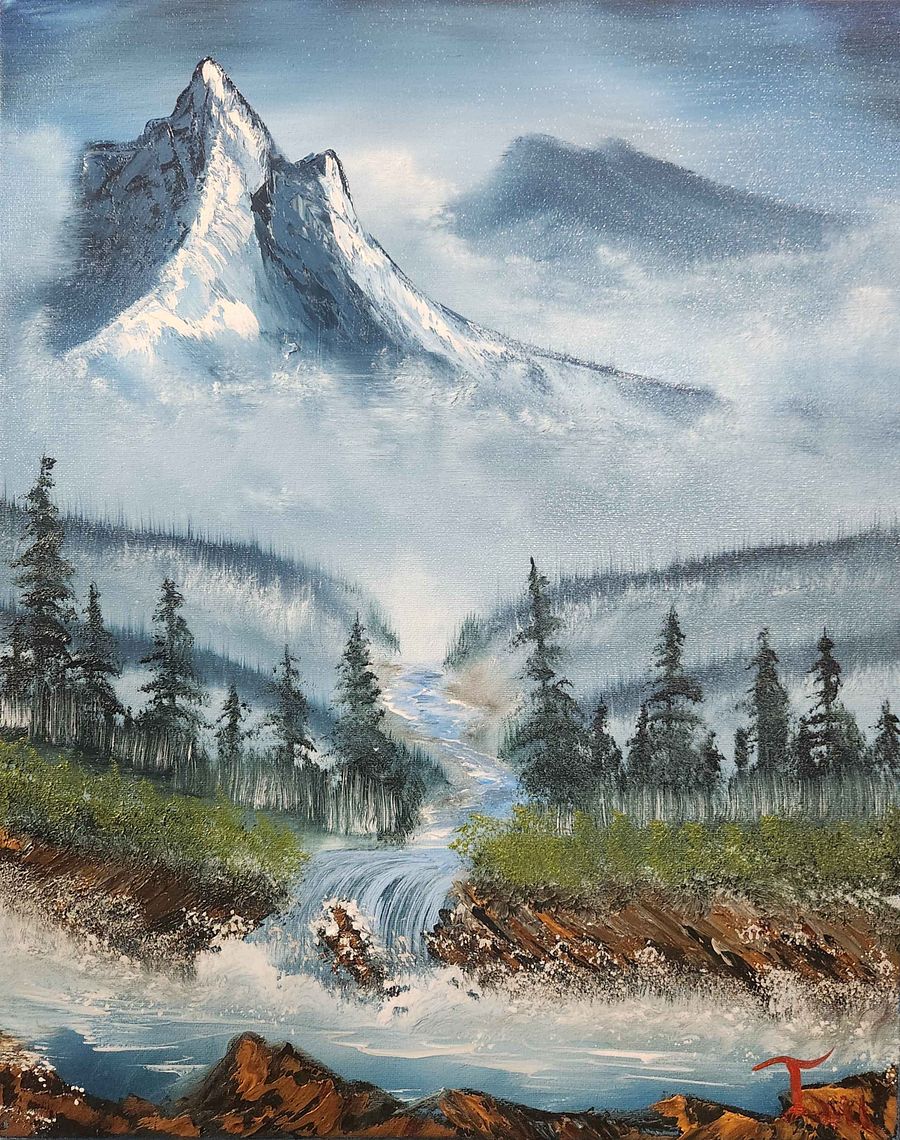The Misty River (Original) 16x20 Canvas product image (1)