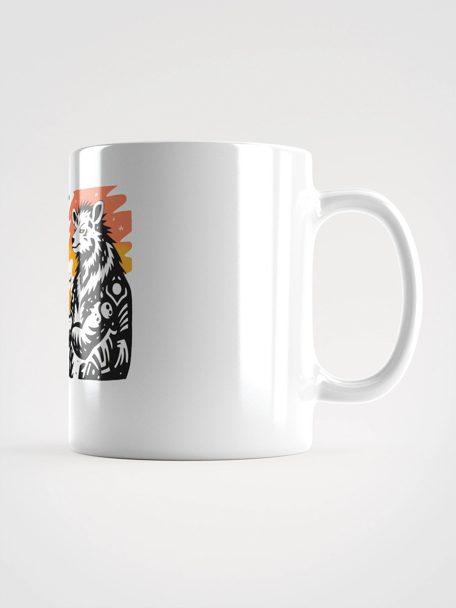 Stylized Bear with Beer Glass | Creative Typography Print Glossy Mug product image (1)