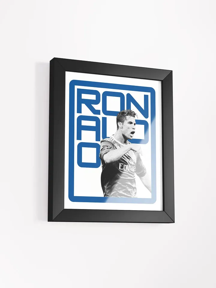 Cristiano Ronaldo BW Real Madrid Name Art Framed Print product image (1)