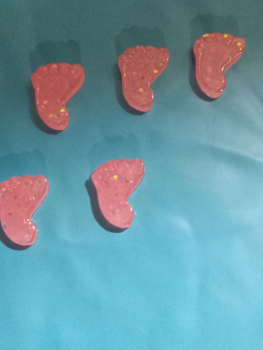 Pink Epoxy Resin Baby Footprints product image (2)