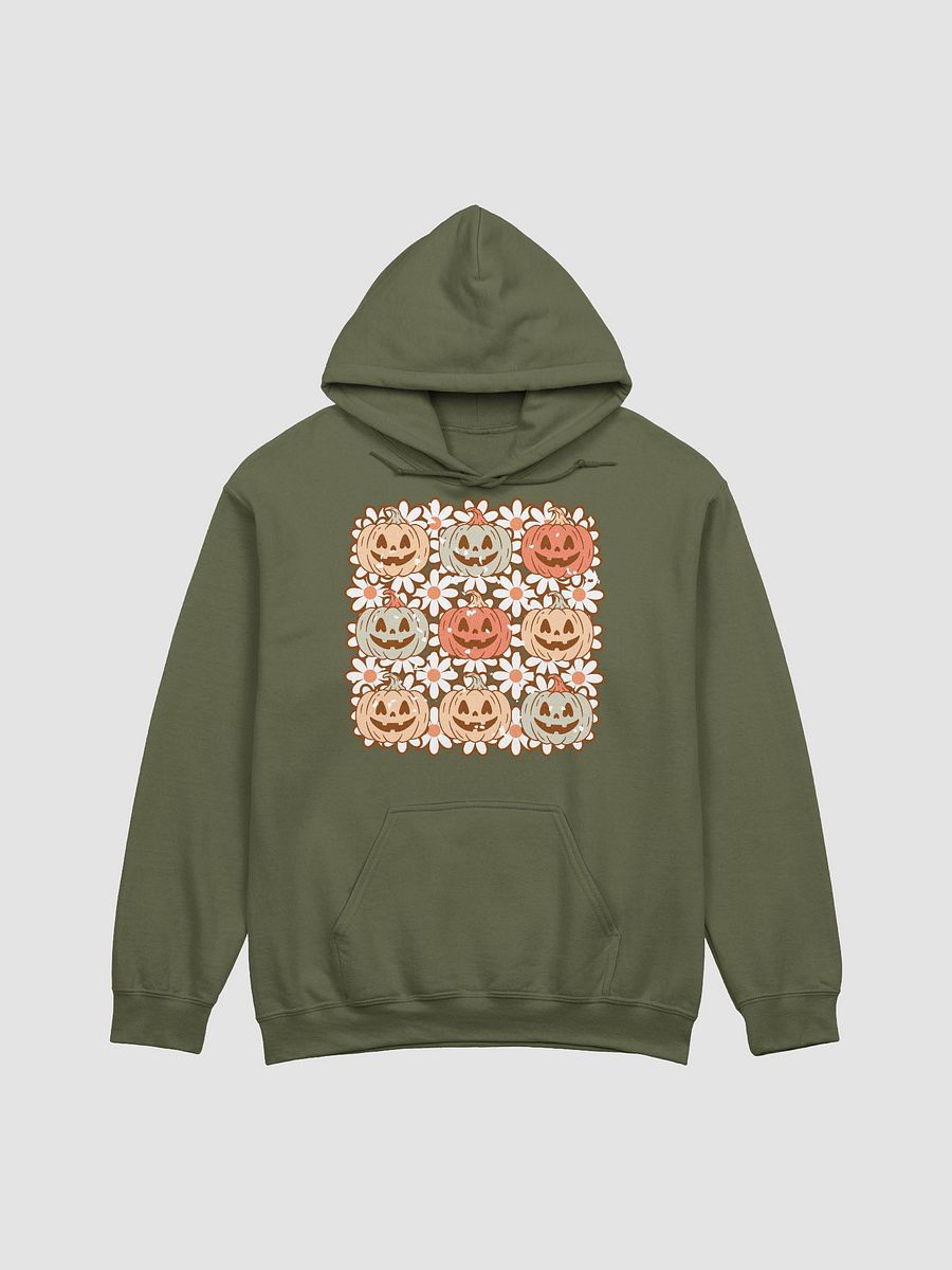 A Grid of Pumpkins and Flowers Hooded Sweatshirt | Cute Fall and Halloween Hoodie Design product image (29)