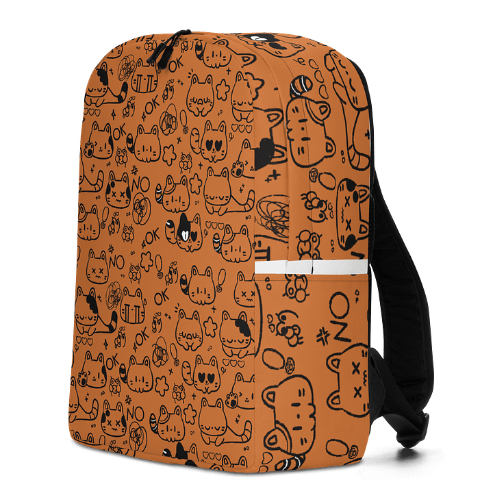 Cute Cat Doodles – Orange Cute Kitty Minimalist Backpack product image (2)
