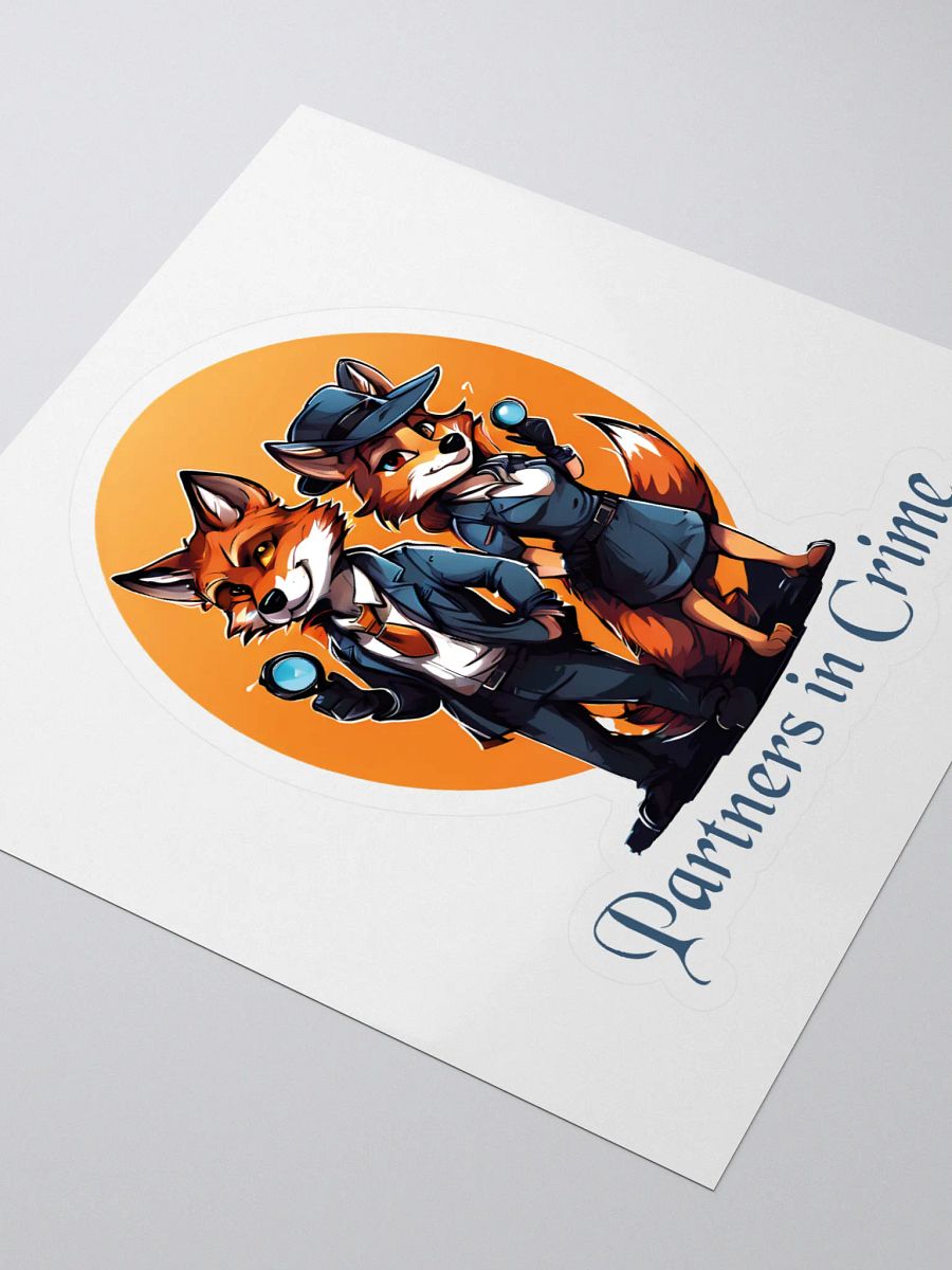 Partners in Crime Funny Kiss Cut Stickers - Stylish & Funny Fox Couple Stickers for Laptops, Journals & More