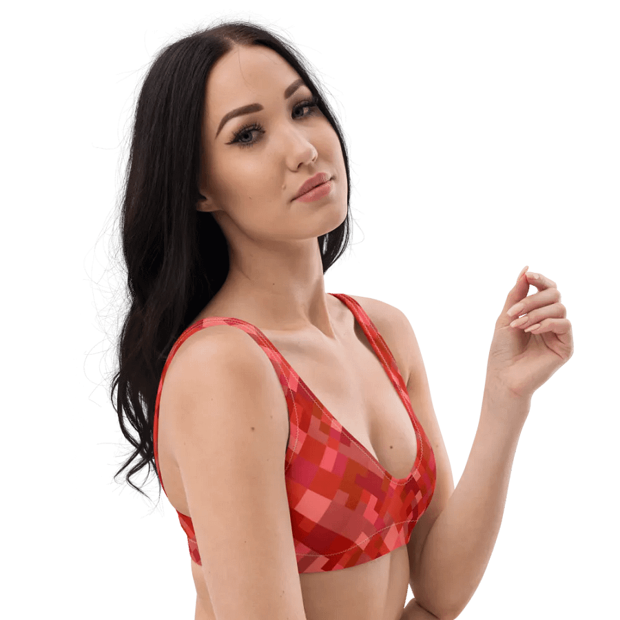 Colorful Mosaic Pattern Design Padded Bikini Top - v4 product image (4)
