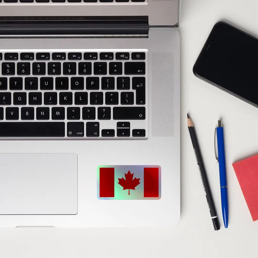 Canadian Flag Holographic Sticker product image (10)