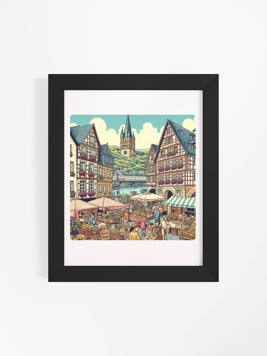 Quaint Marketplace Charm Poster | AI work Koblenz city product image (38)