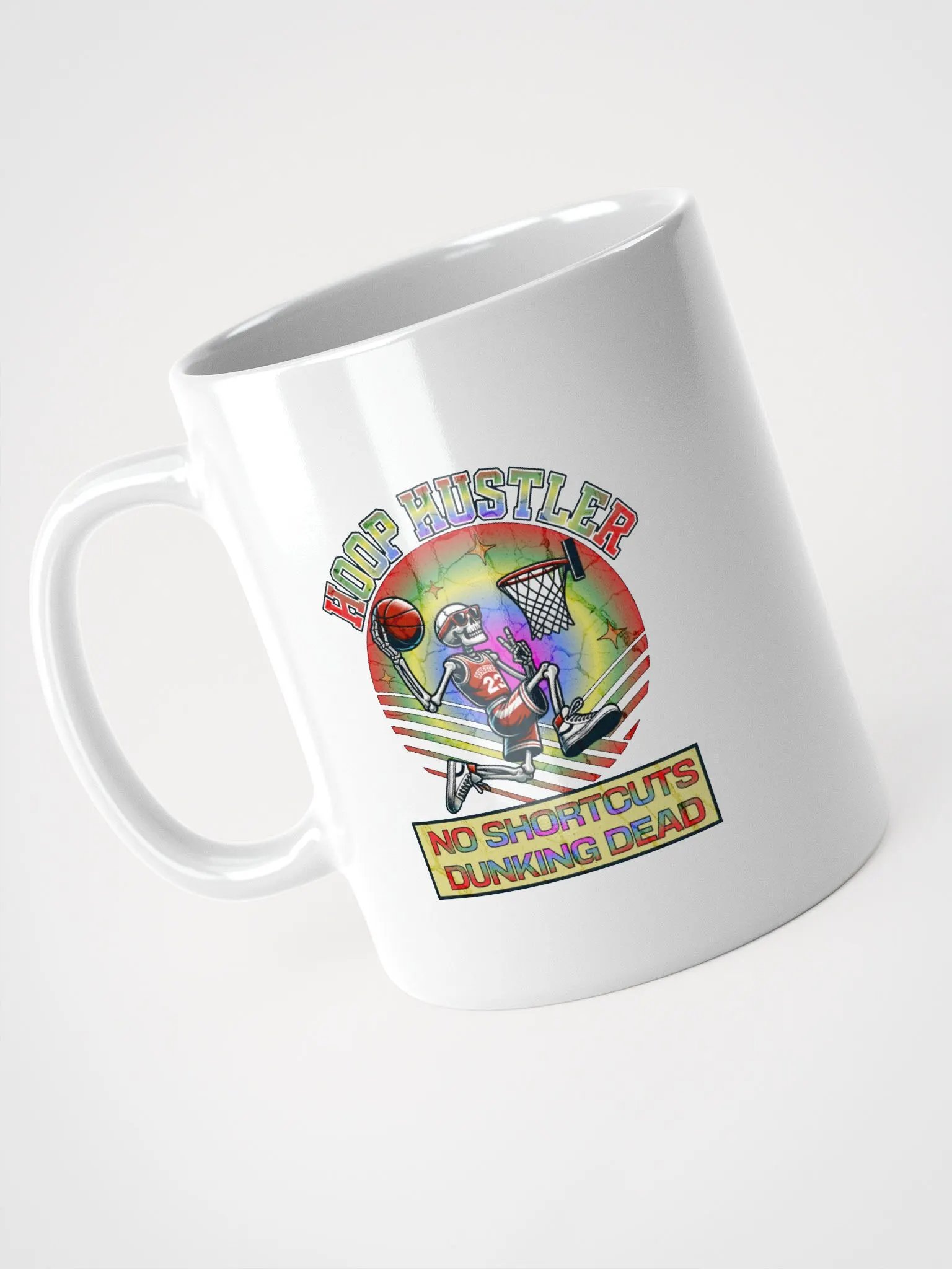 Hoop Hustler No Shortcut Dunking Dead Skeleton Slam Mug product image (2)