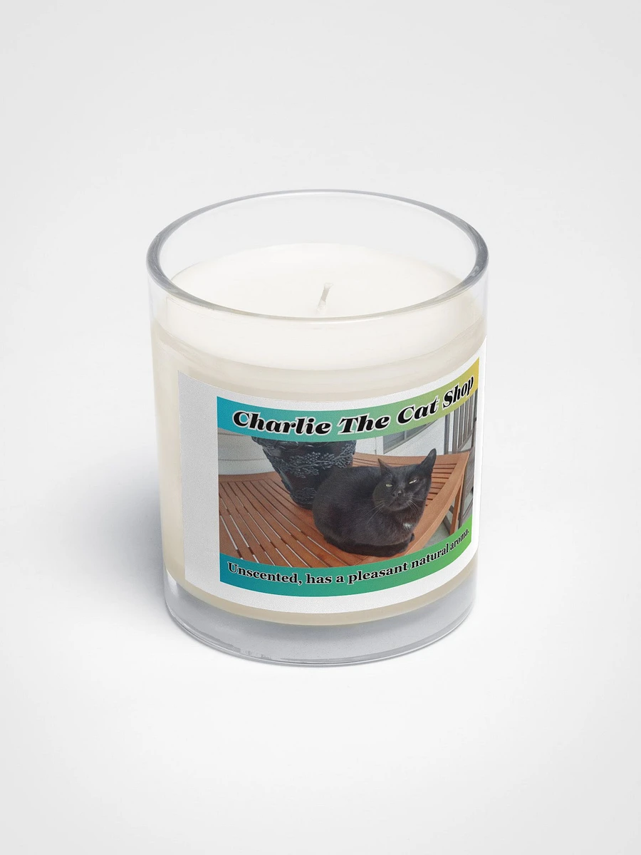 Charlie The Cat Soy Wax Candle In A Clear Glass Jar product image (2)