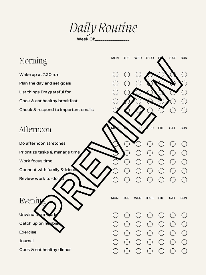 Minimalist Weekly Routine Planner product image (1)