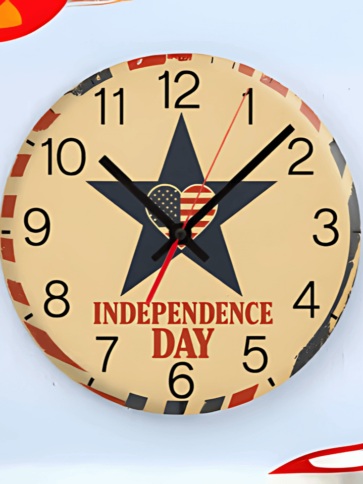 American Independence Day Wall Clock PNG – Vintage Flag Sublimation Design – Patriotic Wall Art for 4th of July – 300 DPI Instant Digital Download product image (1)