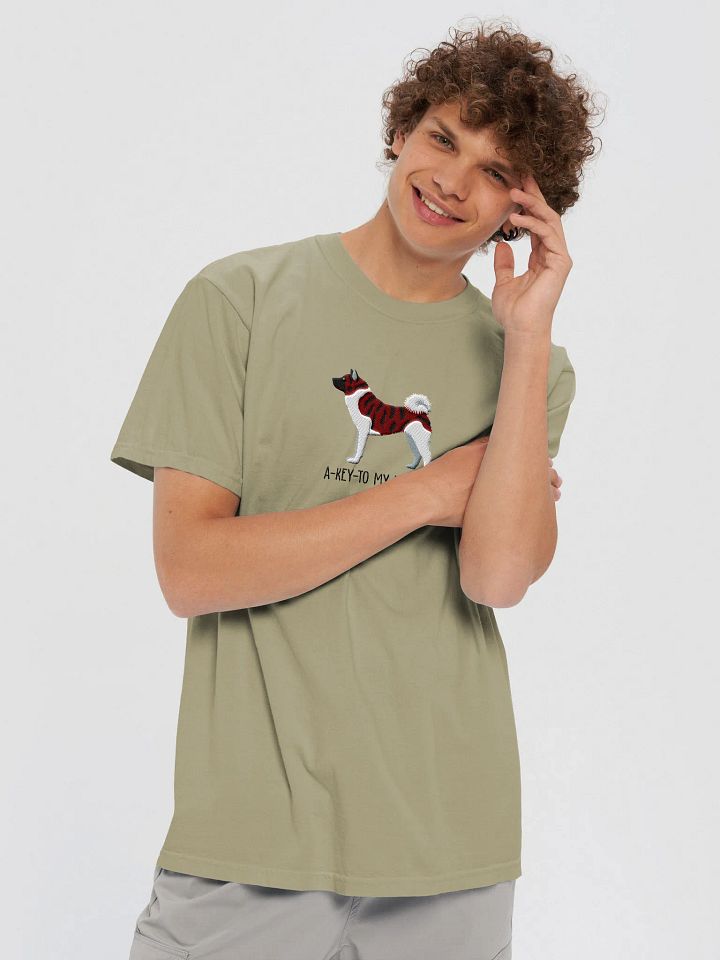 A-Key-To My Heart T-Shirt(Embroidered) of an American Akita(Brindle) product image (2)