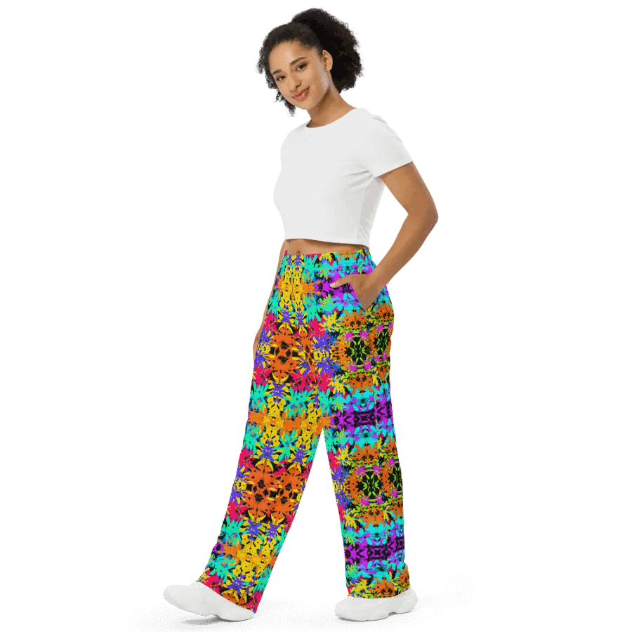 Coloured Leaves Unisex Wide Leg Bottoms product image (3)