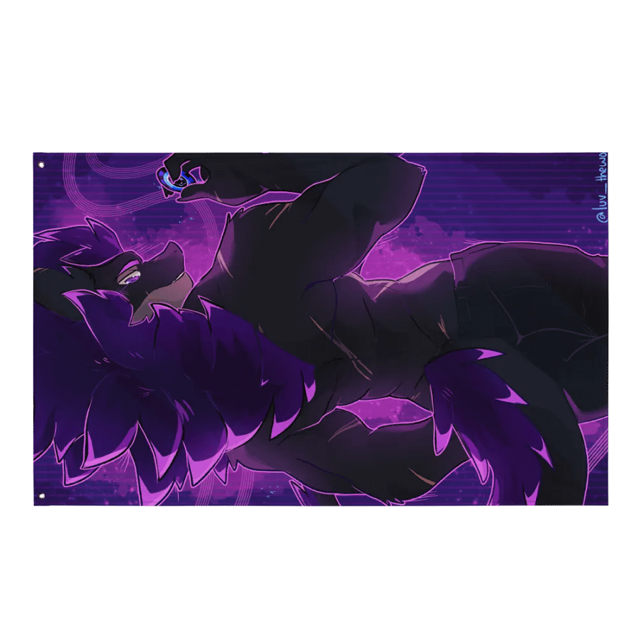 "Shirtless Wolf" Nardoragon Exclusive All-Over Print Flag product image (1)